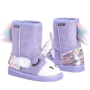 New - Muk Luk purple faux fur lined Luna Unicorn boots child / toddler size 8
